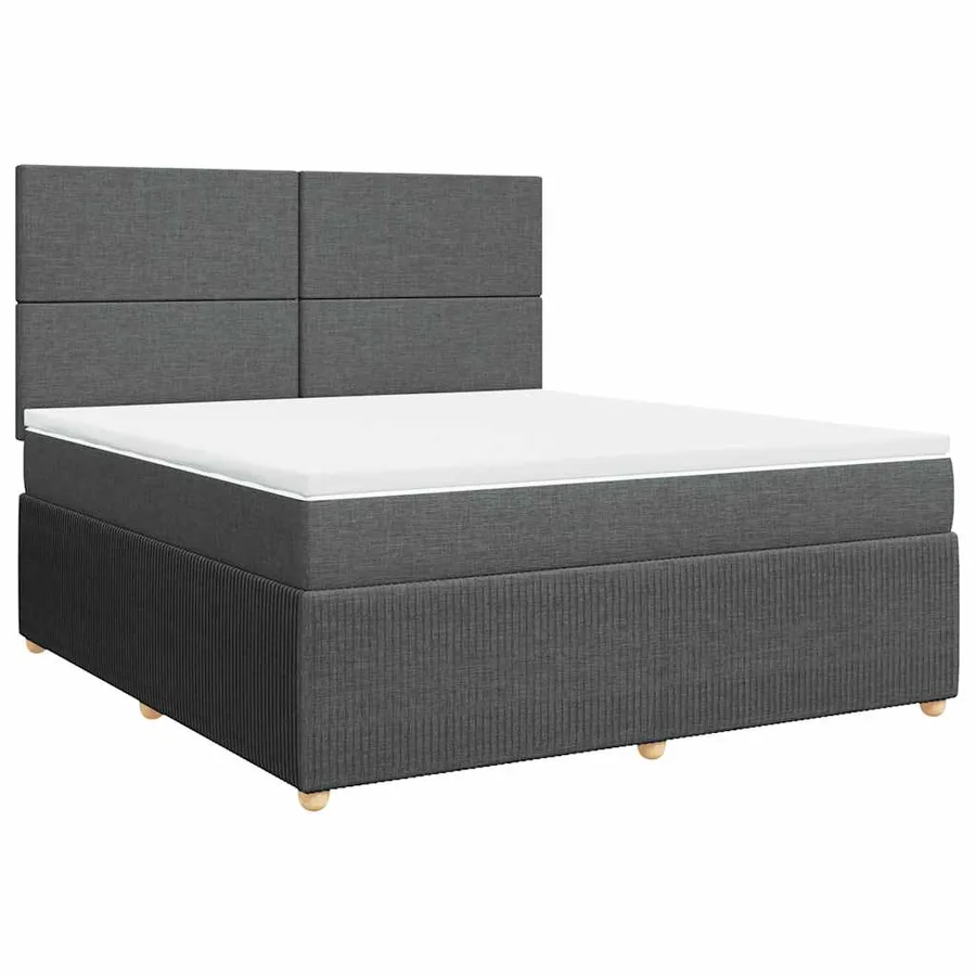 Sommier à lattes de lit avec matelas Gris foncé 180x200cm Tissu - 2