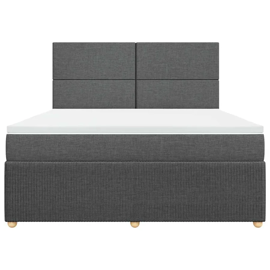 Sommier à lattes de lit avec matelas Gris foncé 180x200cm Tissu - 4