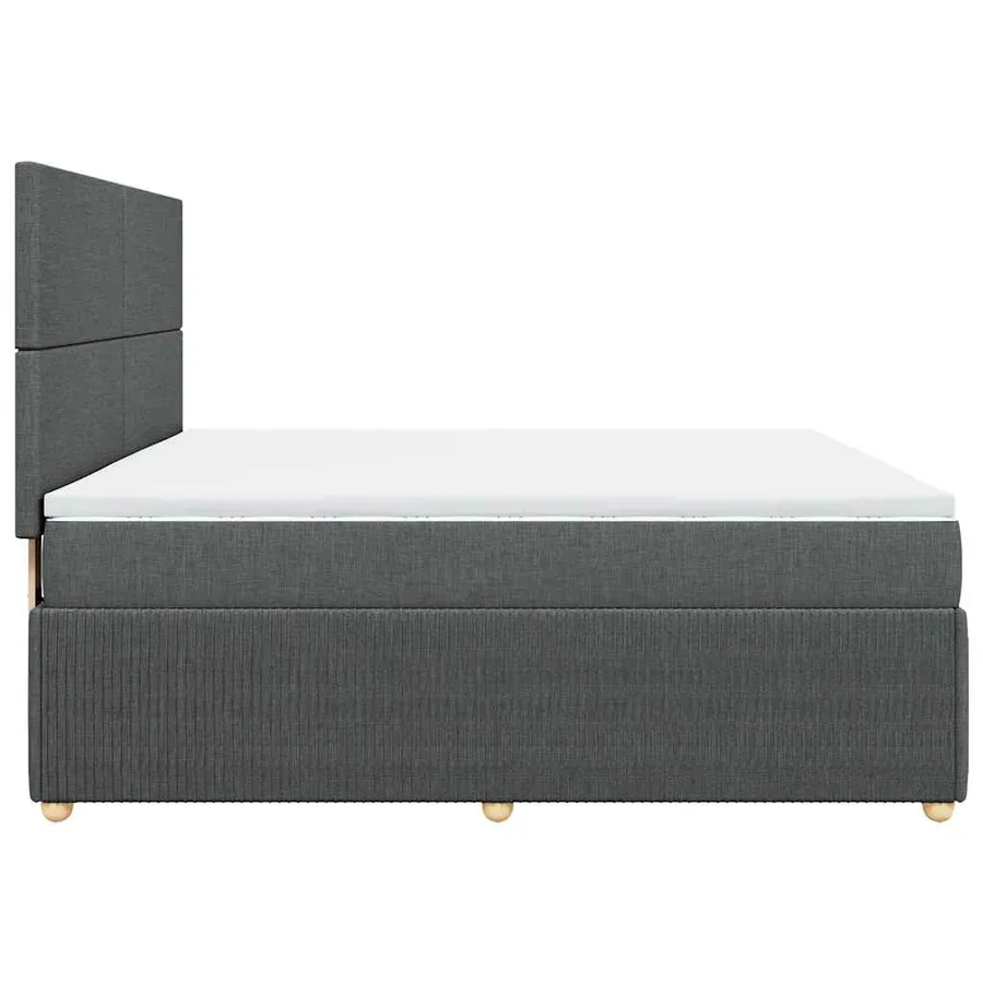 Sommier à lattes de lit avec matelas Gris foncé 180x200cm Tissu - 5