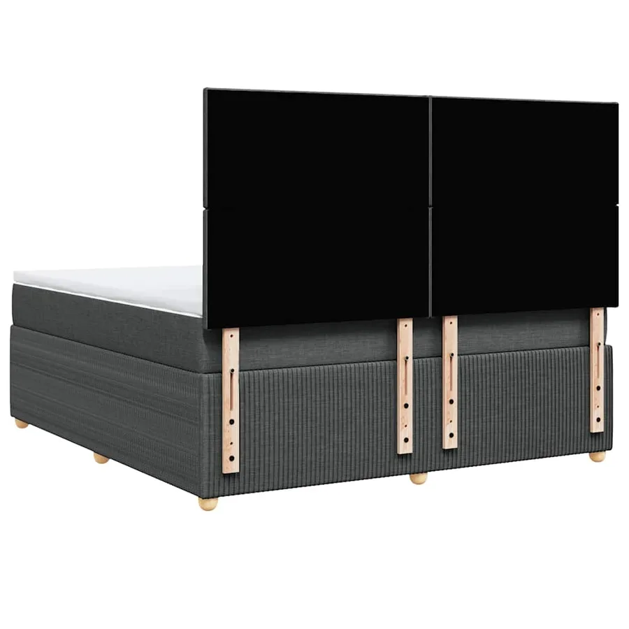 Sommier à lattes de lit avec matelas Gris foncé 180x200cm Tissu - 6