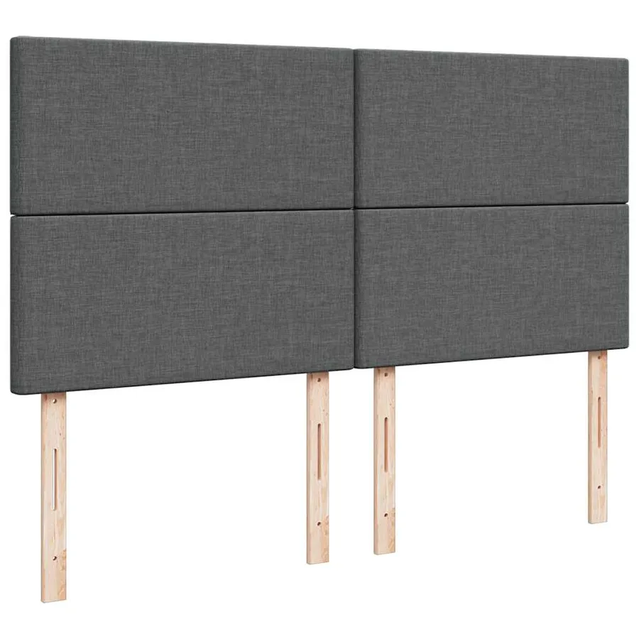 Sommier à lattes de lit avec matelas Gris foncé 180x200cm Tissu - 7