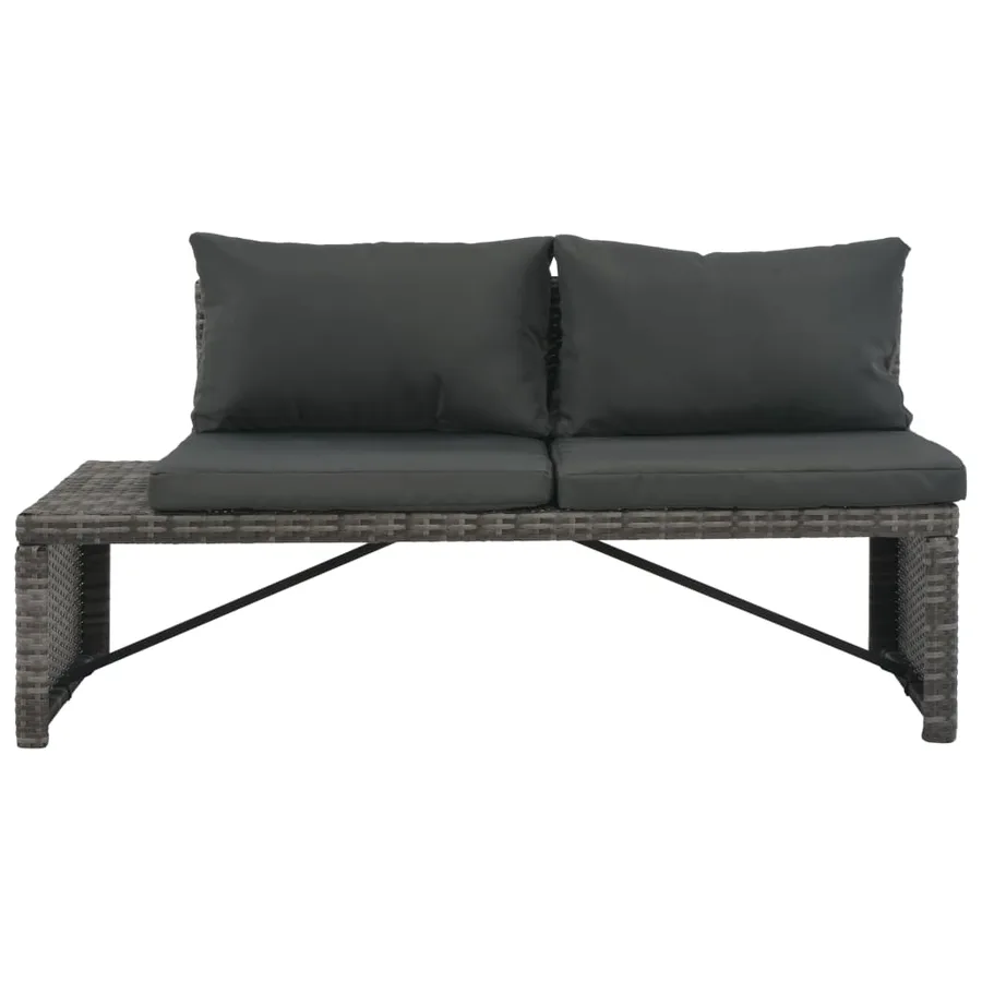 Salon de jardin 3 pcs avec coussins Résine tressée Gris - 2