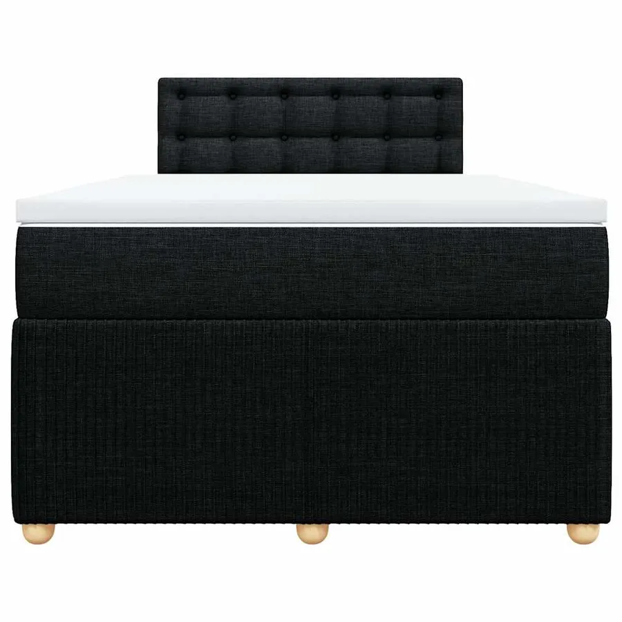 Sommier à lattes de lit avec matelas Noir 120x200 cm Tissu - 4
