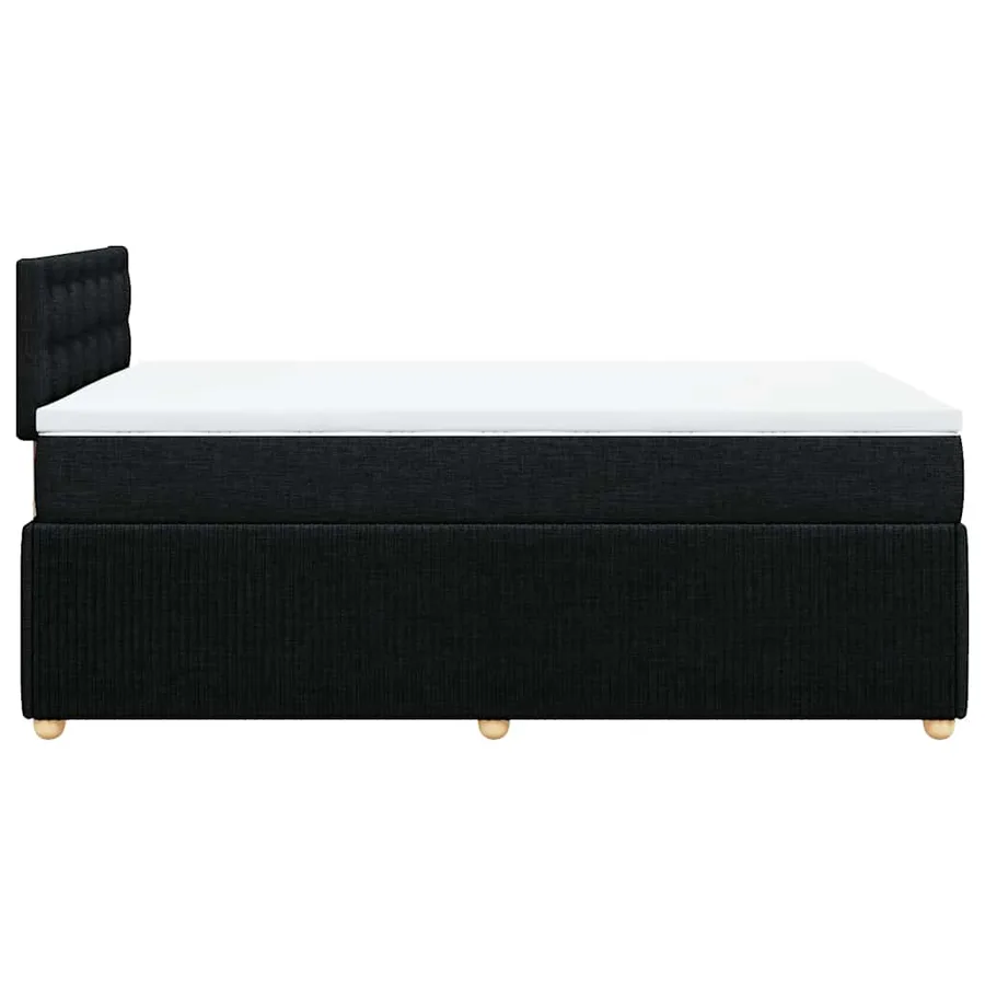 Sommier à lattes de lit avec matelas Noir 120x200 cm Tissu - 5