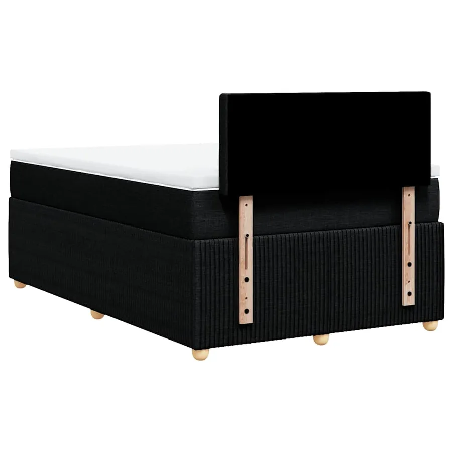 Sommier à lattes de lit avec matelas Noir 120x200 cm Tissu - 6