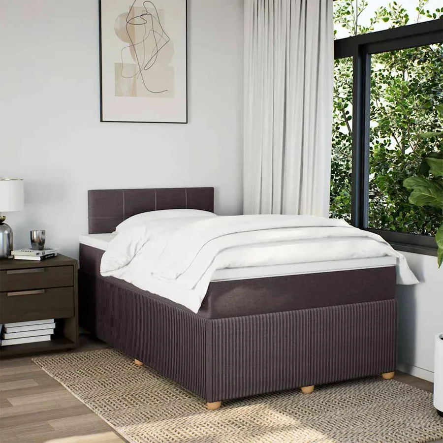 Sommier à lattes de lit avec matelas Marron foncé 120x200 cm - 3