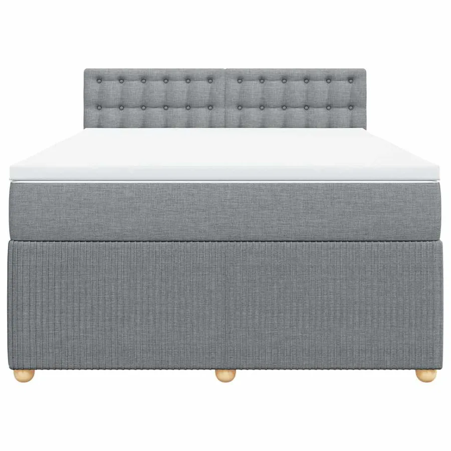 Sommier à lattes de lit avec matelas Gris clair 160x200cm Tissu - 4