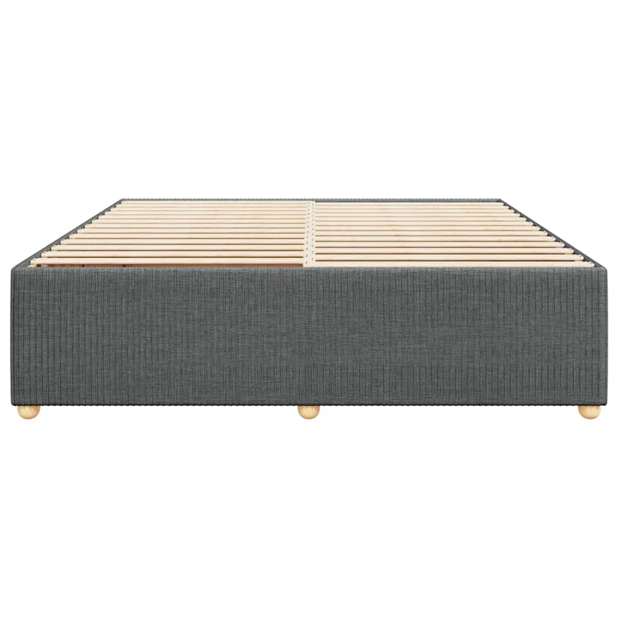 Cadre de lit sans matelas gris foncé 180x200 cm tissu - 4