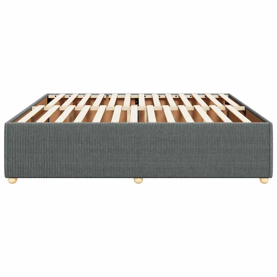 Cadre de lit sans matelas gris foncé 180x200 cm tissu - 5