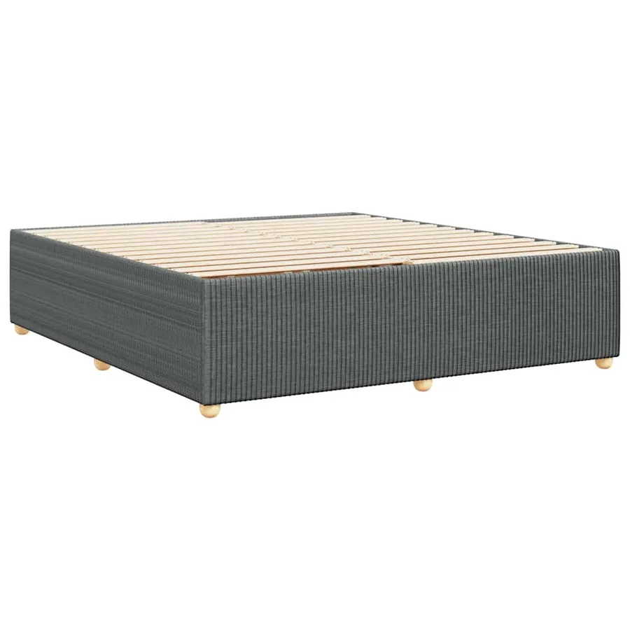 Cadre de lit sans matelas gris foncé 180x200 cm tissu - 6