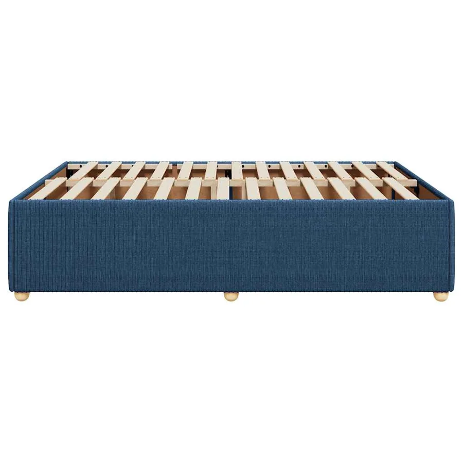 Cadre de lit sans matelas bleu 160x200 cm tissu - 5