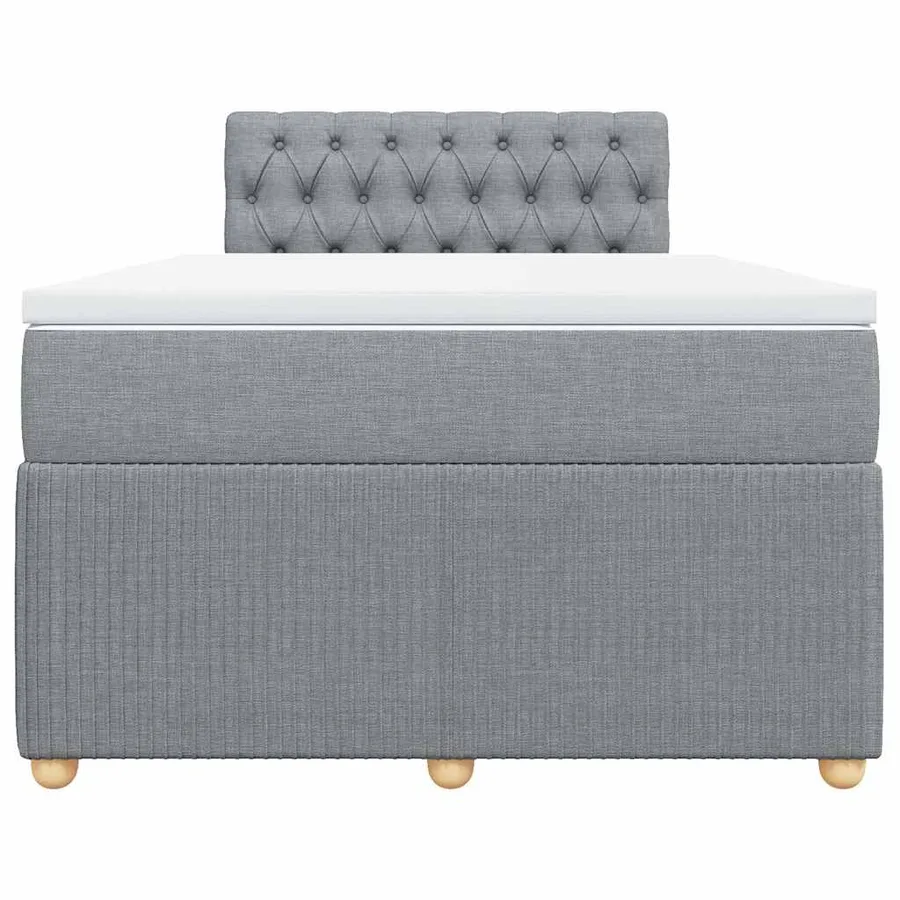 Sommier à lattes de lit avec matelas Gris clair 120x200cm Tissu - 4