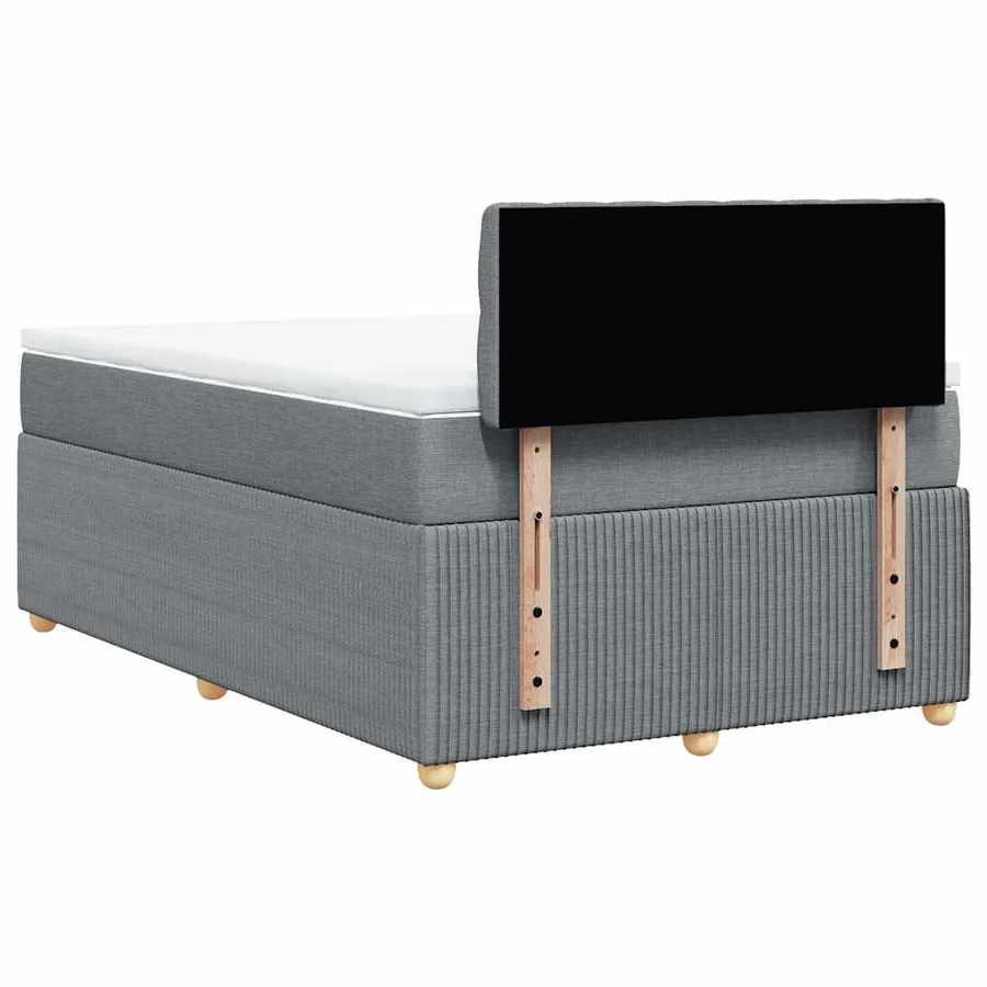 Sommier à lattes de lit avec matelas Gris clair 120x200cm Tissu - 6