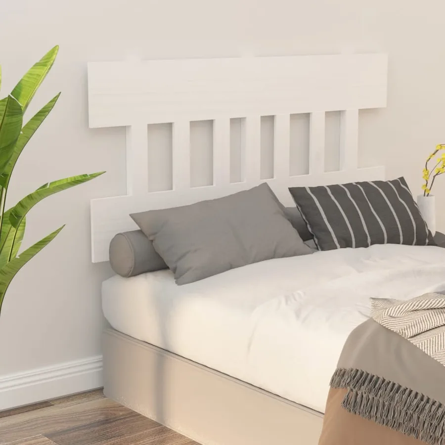 Tête de lit Blanc 123,5x3x81 cm Bois massif de pin - 5