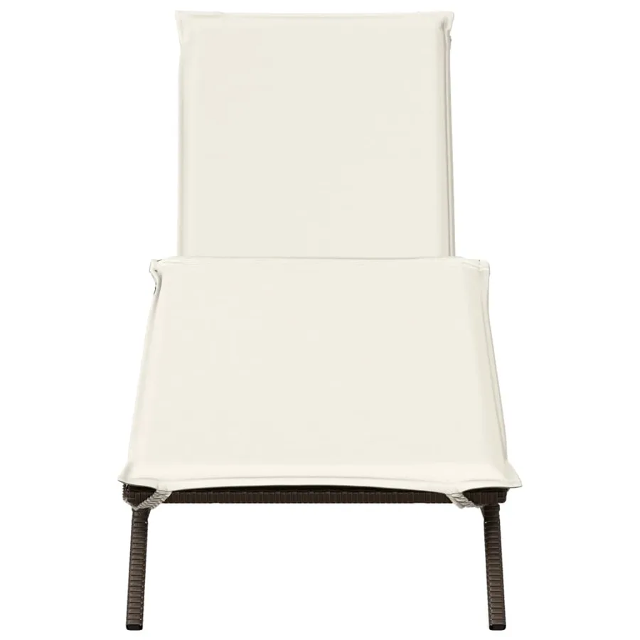 Chaise longue avec coussin marron résine tressée - 4
