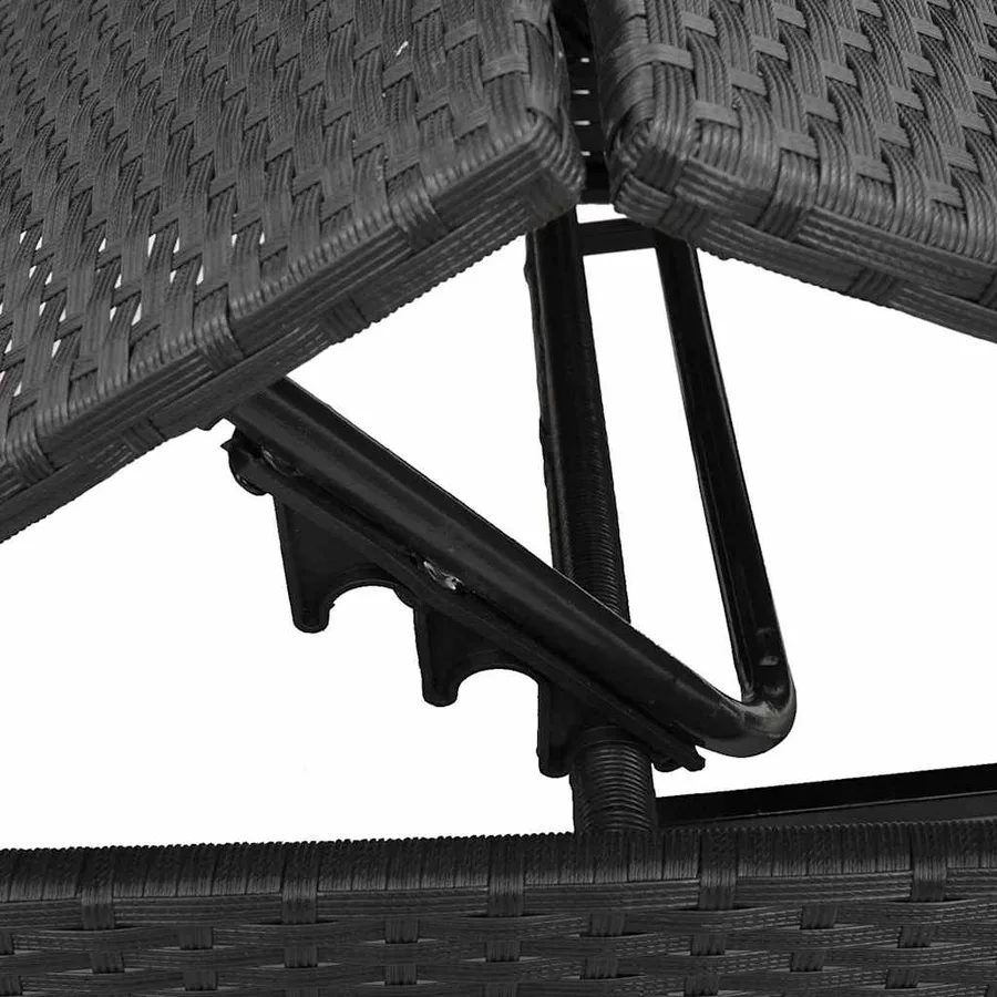 Chaises longues avec coussins lot de 2 noir résine tressée - 10