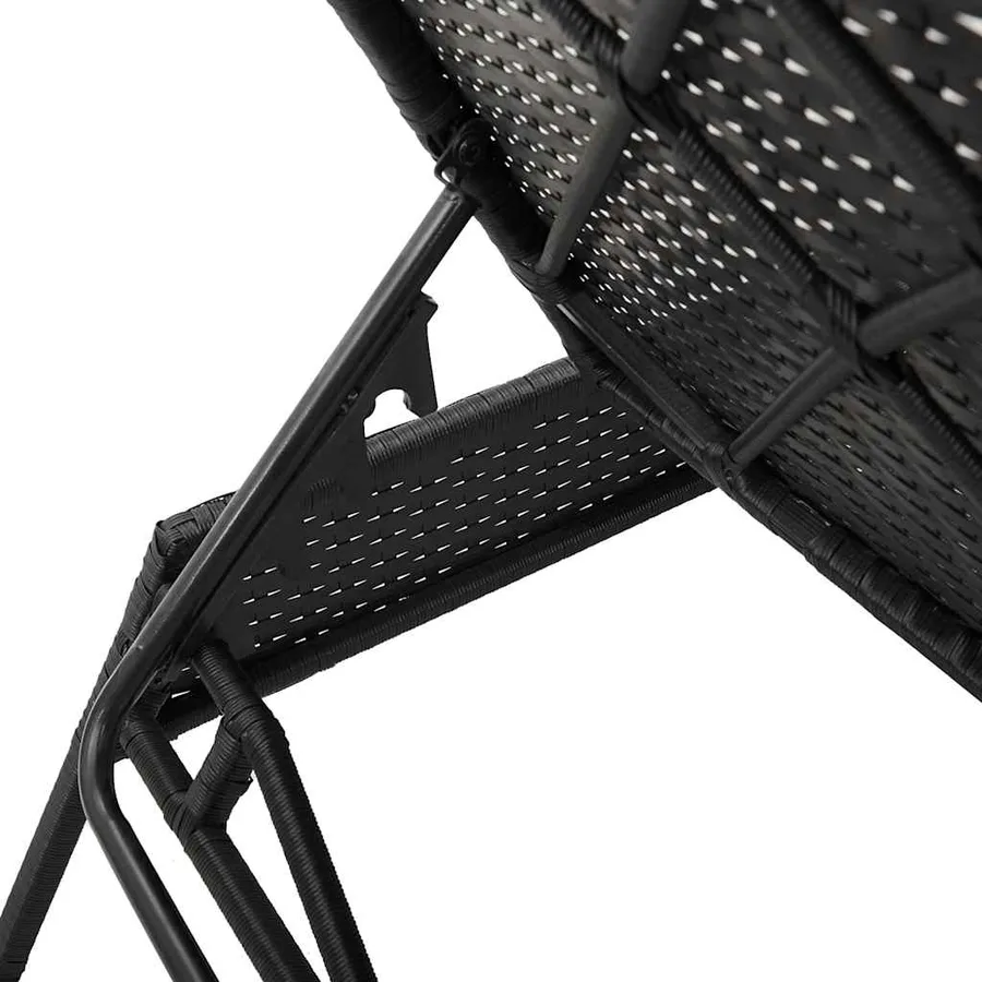 Chaises longues avec coussins lot de 2 noir résine tressée - 9