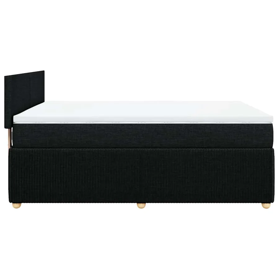 Sommier à lattes de lit avec matelas Noir 160x200 cm Tissu - 5