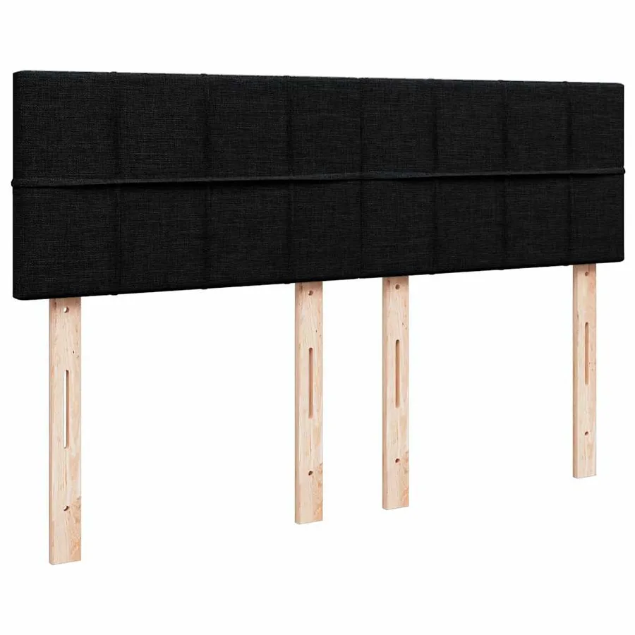 Sommier à lattes de lit avec matelas Noir 160x200 cm Tissu - 12