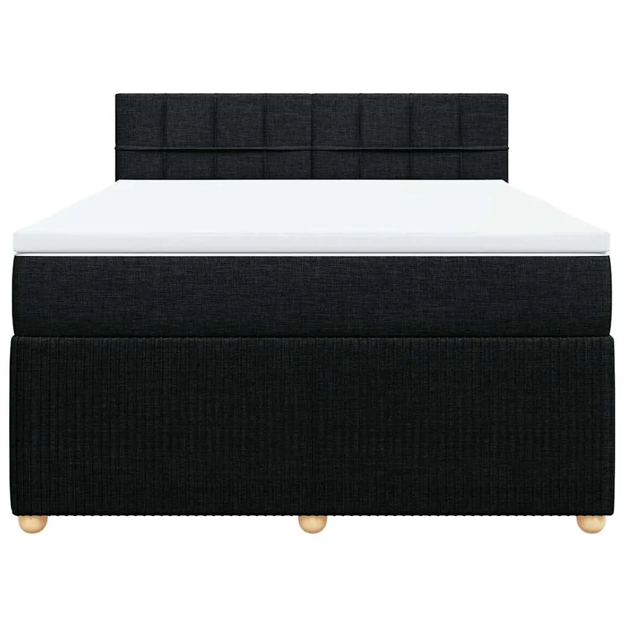 Sommier à lattes de lit avec matelas Noir 160x200 cm Tissu - 6