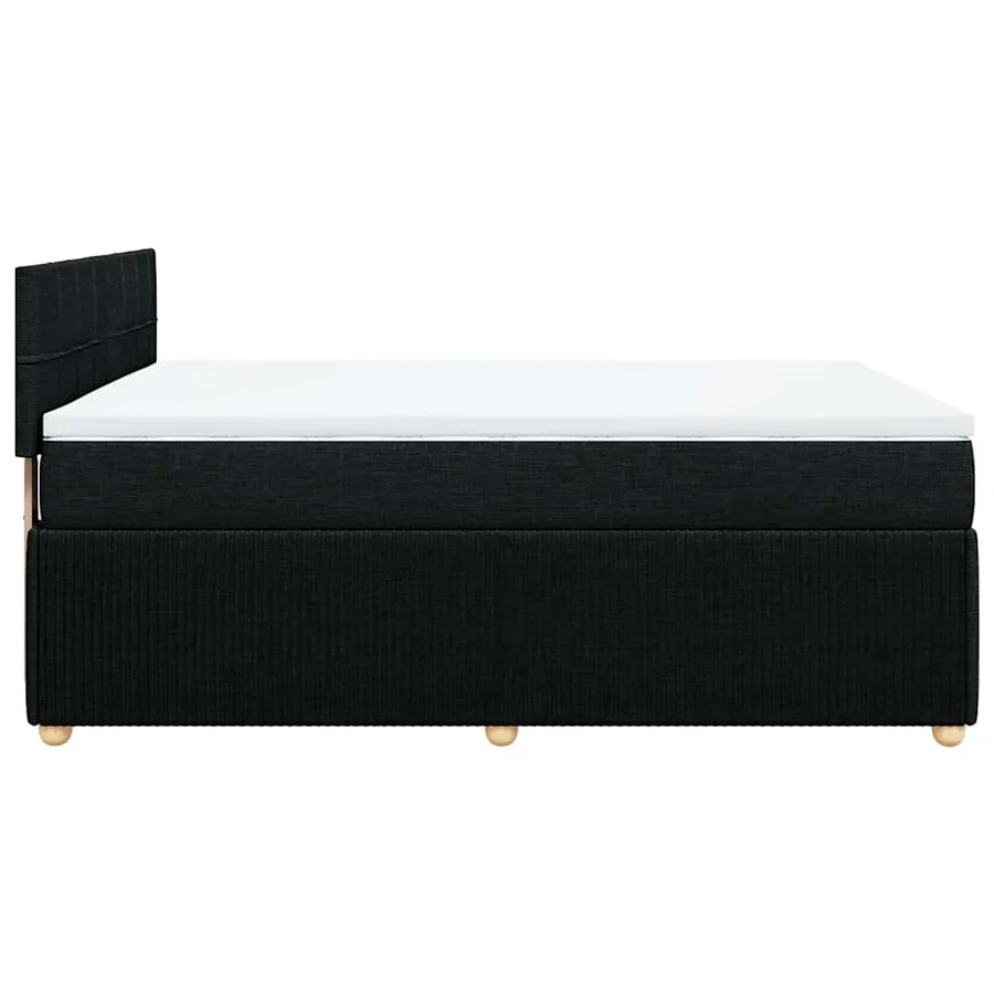 Sommier à lattes de lit avec matelas Noir 160x200 cm Tissu - 7