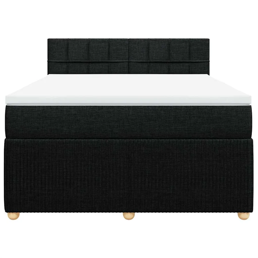 Sommier à lattes de lit avec matelas Noir 160x200 cm Tissu - 4