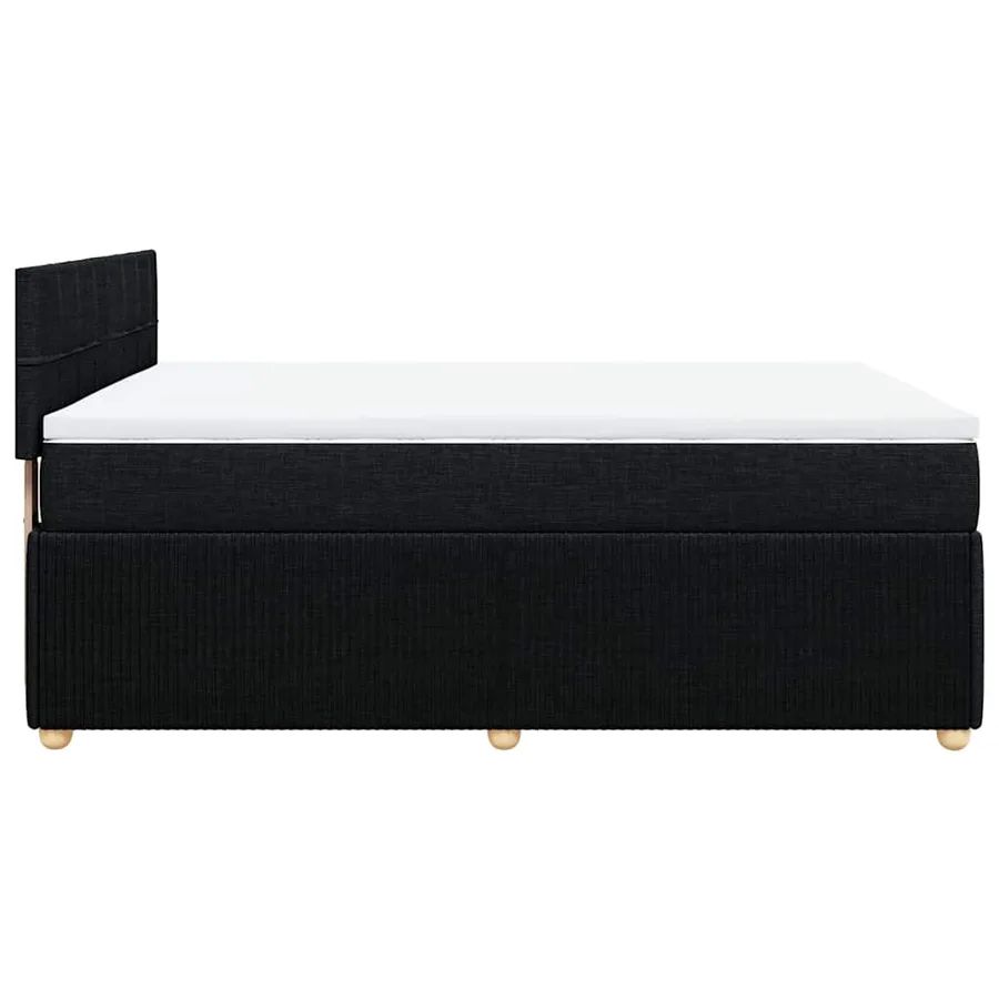 Sommier à lattes de lit avec matelas Noir 160x200 cm Tissu - 5