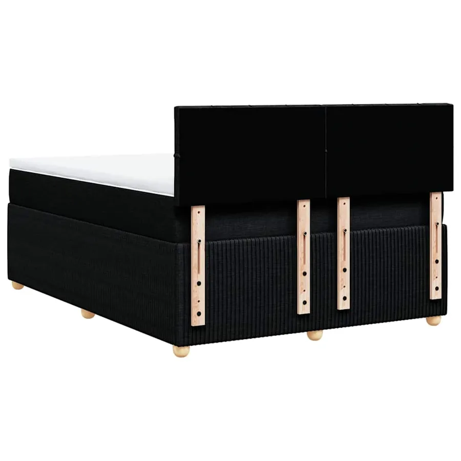 Sommier à lattes de lit avec matelas Noir 160x200 cm Tissu - 6