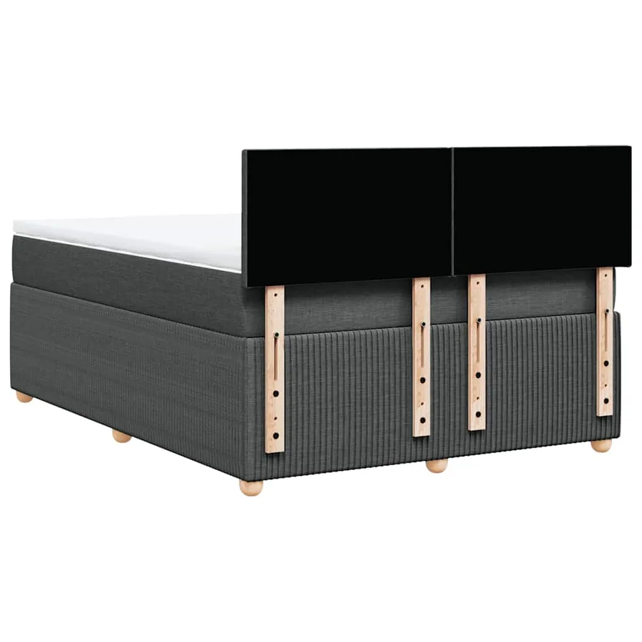 Sommier à lattes de lit avec matelas Gris foncé 140x200cm Tissu - 8