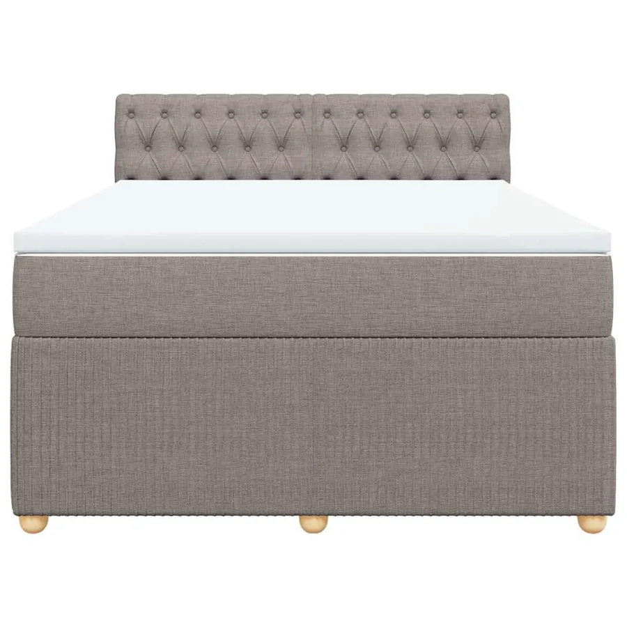 Sommier à lattes de lit avec matelas Taupe 140x200 cm Tissu - 6