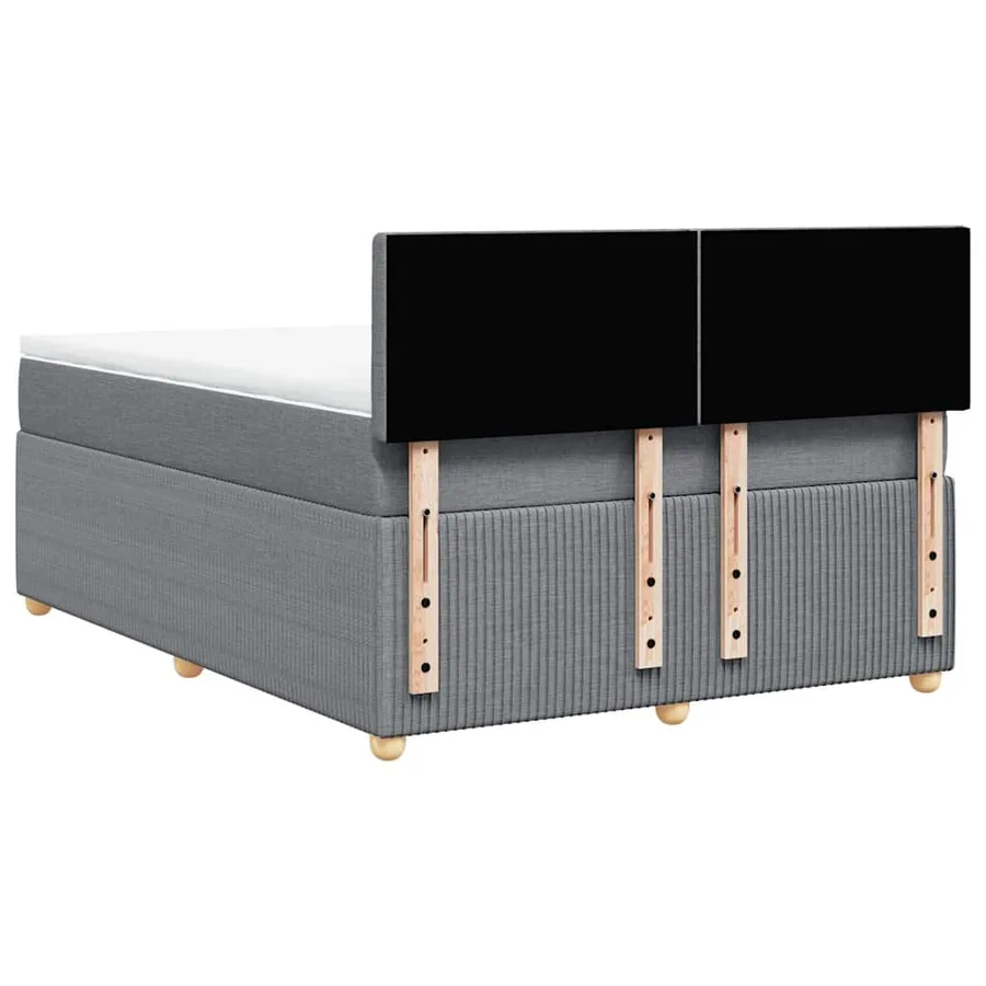 Sommier à lattes de lit avec matelas Gris clair 160x200cm Tissu - 8