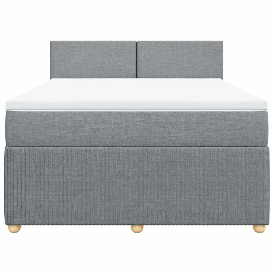 Sommier à lattes de lit avec matelas Gris clair 160x200cm Tissu - 6