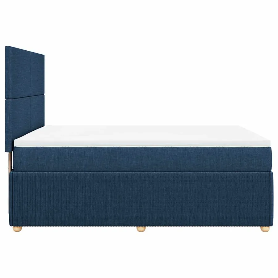 Sommier à lattes de lit avec matelas Bleu 140x200 cm Tissu - 5