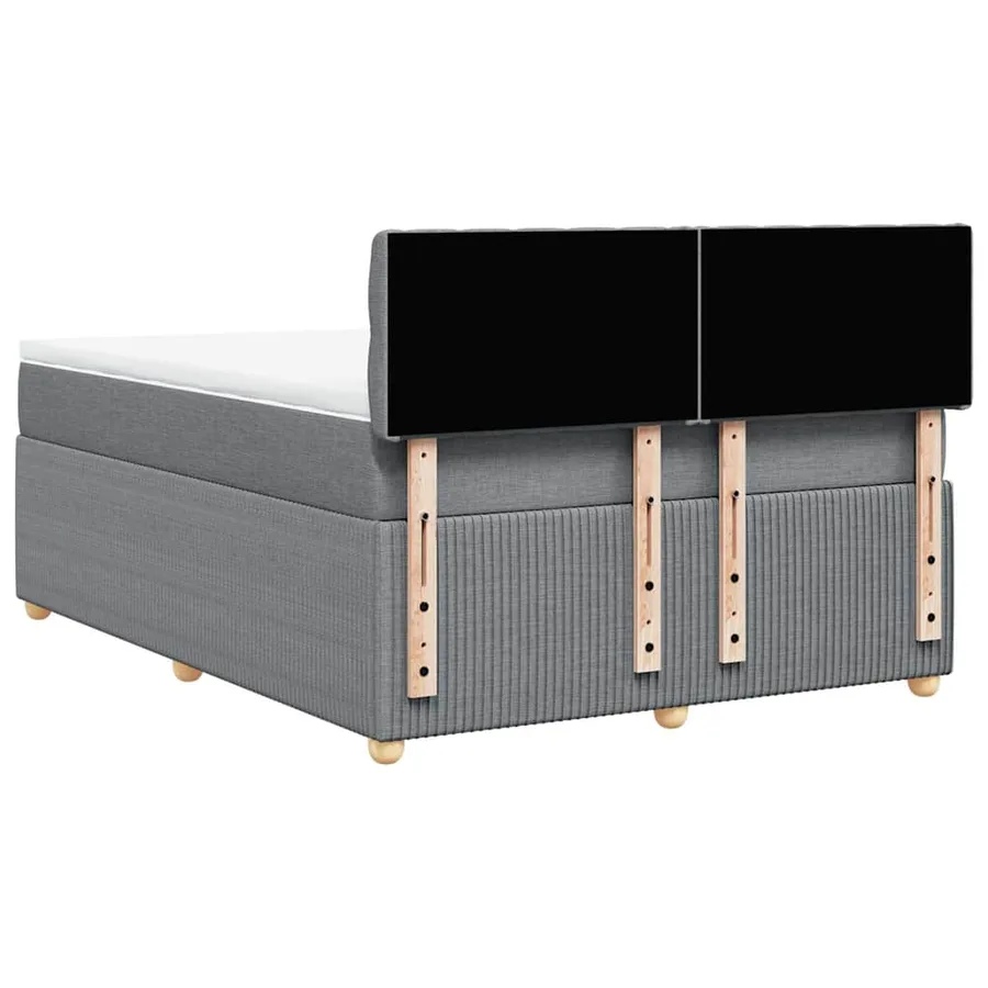 Sommier à lattes de lit avec matelas Gris clair 160x200cm Tissu - 8