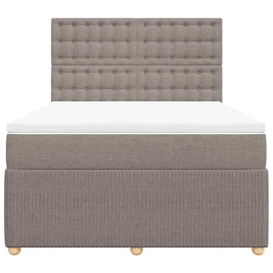 Sommier à lattes de lit avec matelas Taupe 160x200 cm Tissu - 6