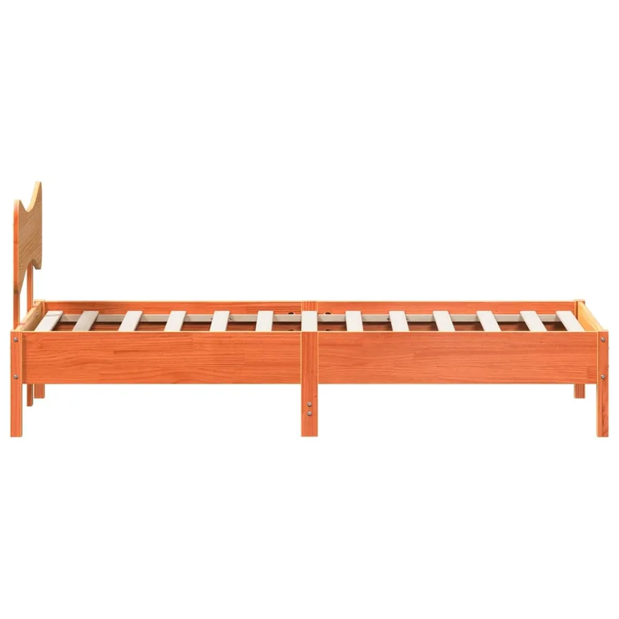 Cadre de lit sans matelas cire marron 75x190 cm bois pin massif - 7