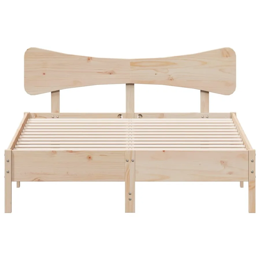 Cadre de lit sans matelas 135x190 cm bois de pin massif - 4