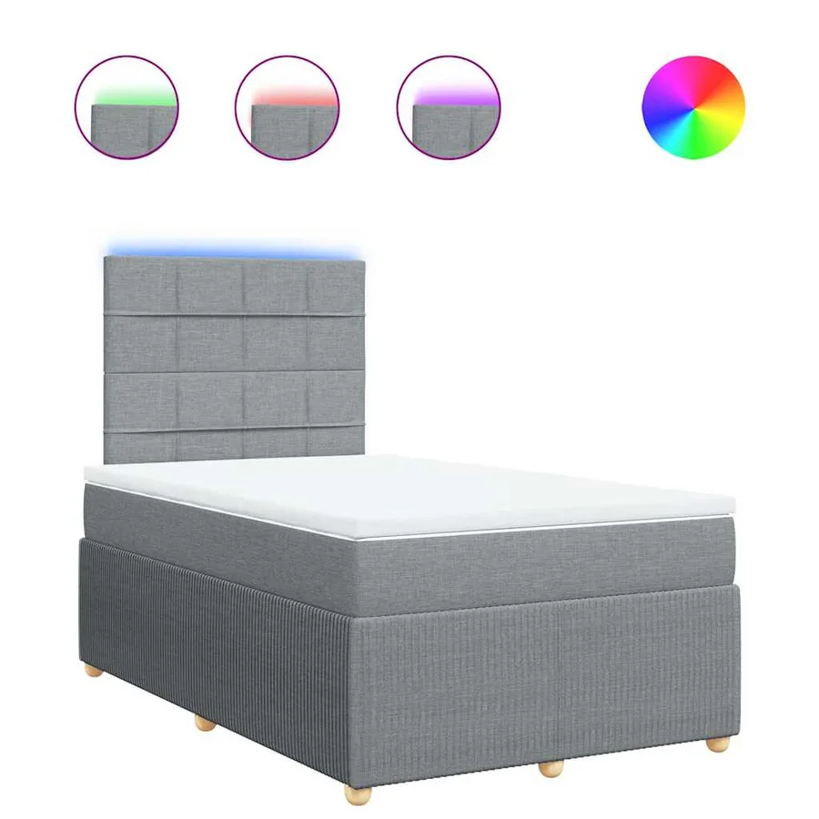 Sommier à lattes de lit avec matelas Gris clair 120x200cm Tissu - 2