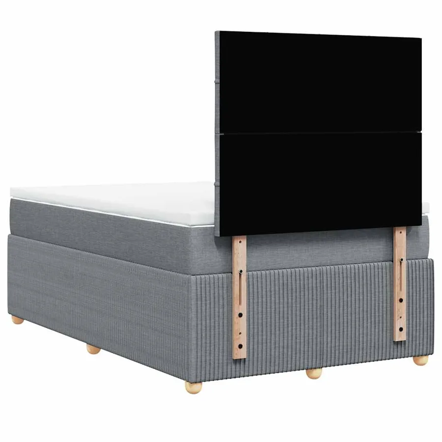 Sommier à lattes de lit avec matelas Gris clair 120x200cm Tissu - 8