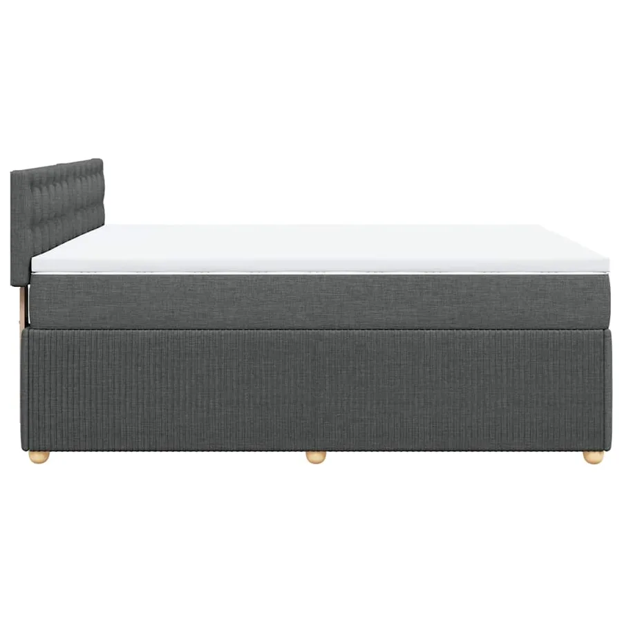 Sommier à lattes de lit avec matelas Gris foncé 140x190cm Tissu - 5