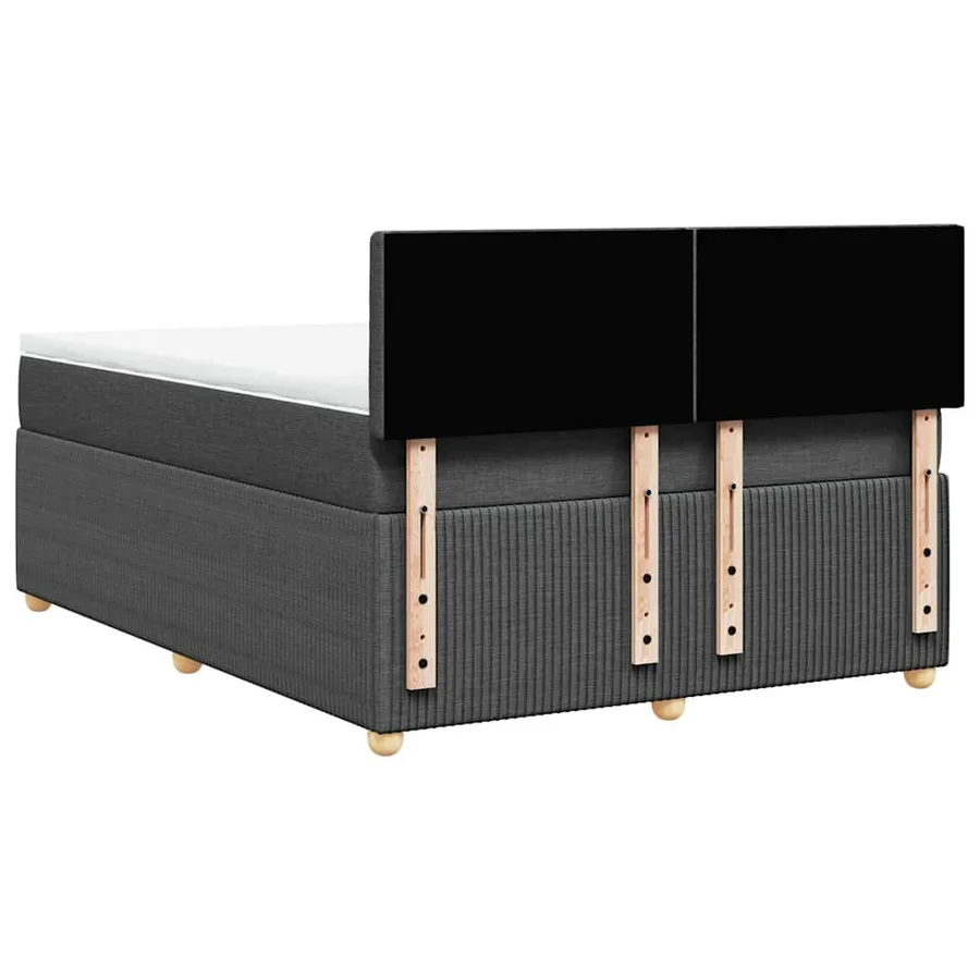 Sommier à lattes de lit avec matelas Gris foncé 140x190cm Tissu - 6