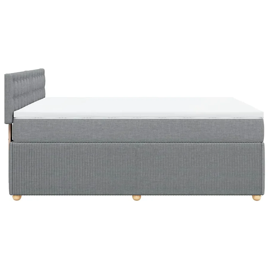 Sommier à lattes de lit avec matelas Gris clair 140x190cm Tissu - 7