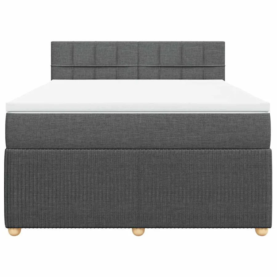 Sommier à lattes de lit avec matelas Gris foncé 140x190cm Tissu - 6