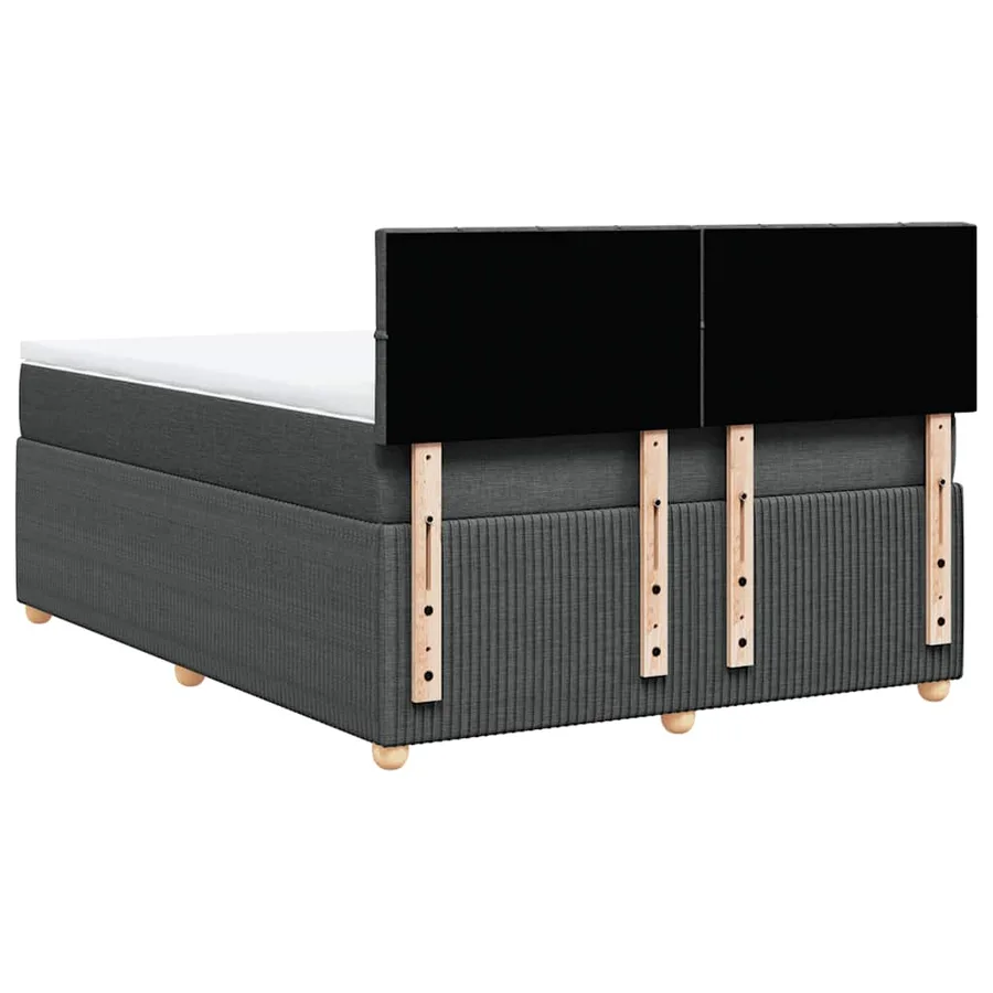 Sommier à lattes de lit avec matelas Gris foncé 140x190cm Tissu - 8