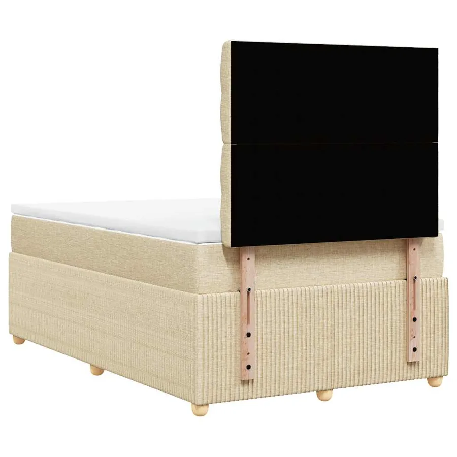 Sommier à lattes de lit avec matelas Crème 120x200 cm Tissu - 8