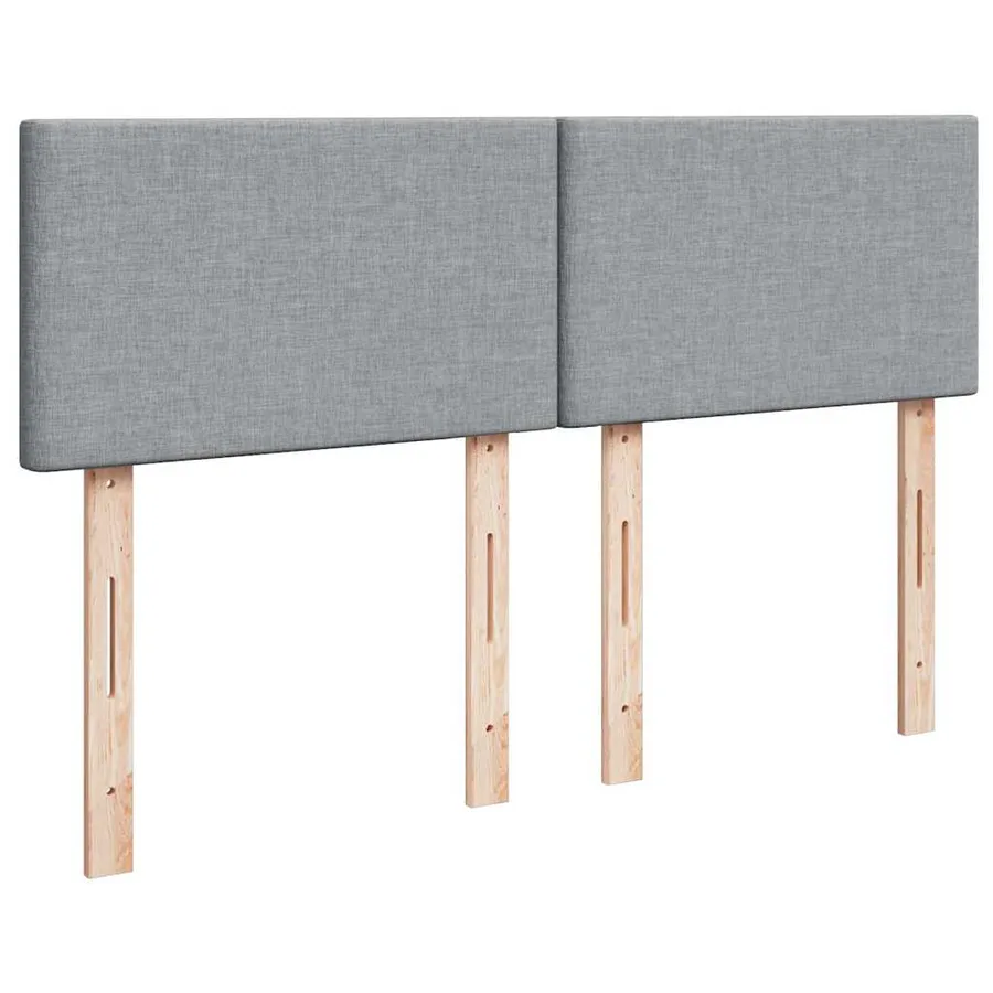 Sommier à lattes de lit avec matelas Gris clair 140x190cm Tissu - 12