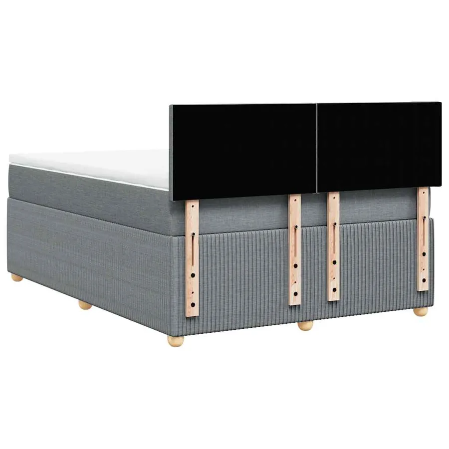 Sommier à lattes de lit avec matelas Gris clair 140x190cm Tissu - 8