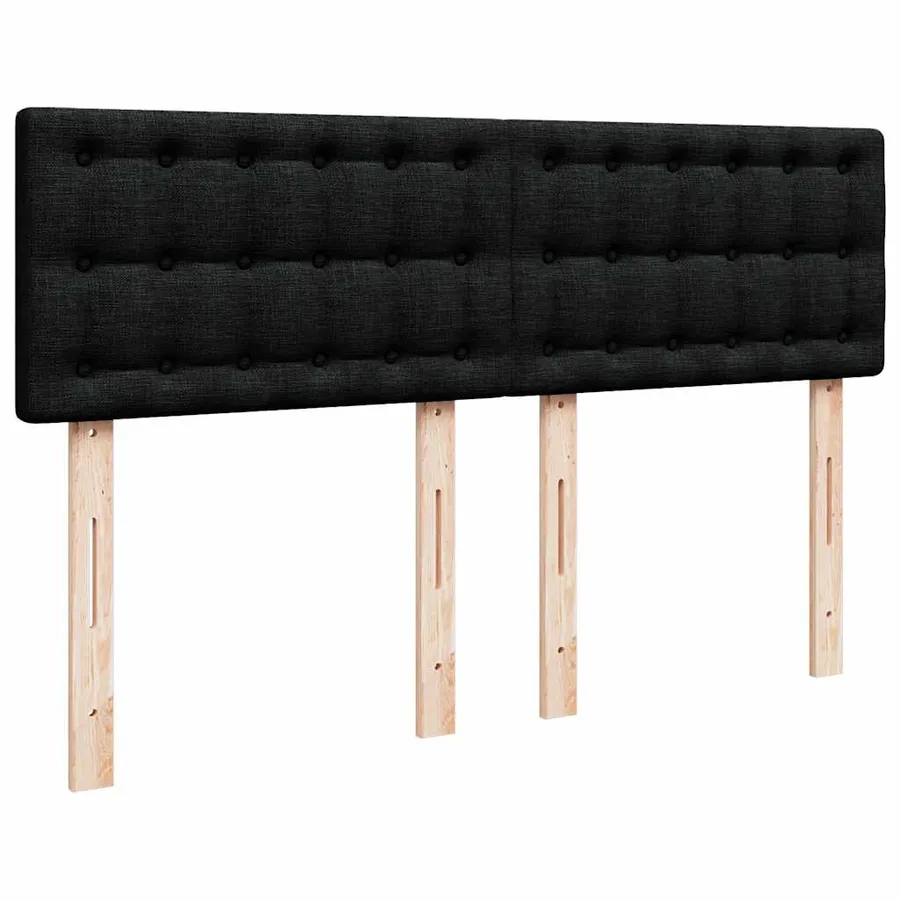 Sommier à lattes de lit avec matelas Noir 140x190 cm Tissu - 12