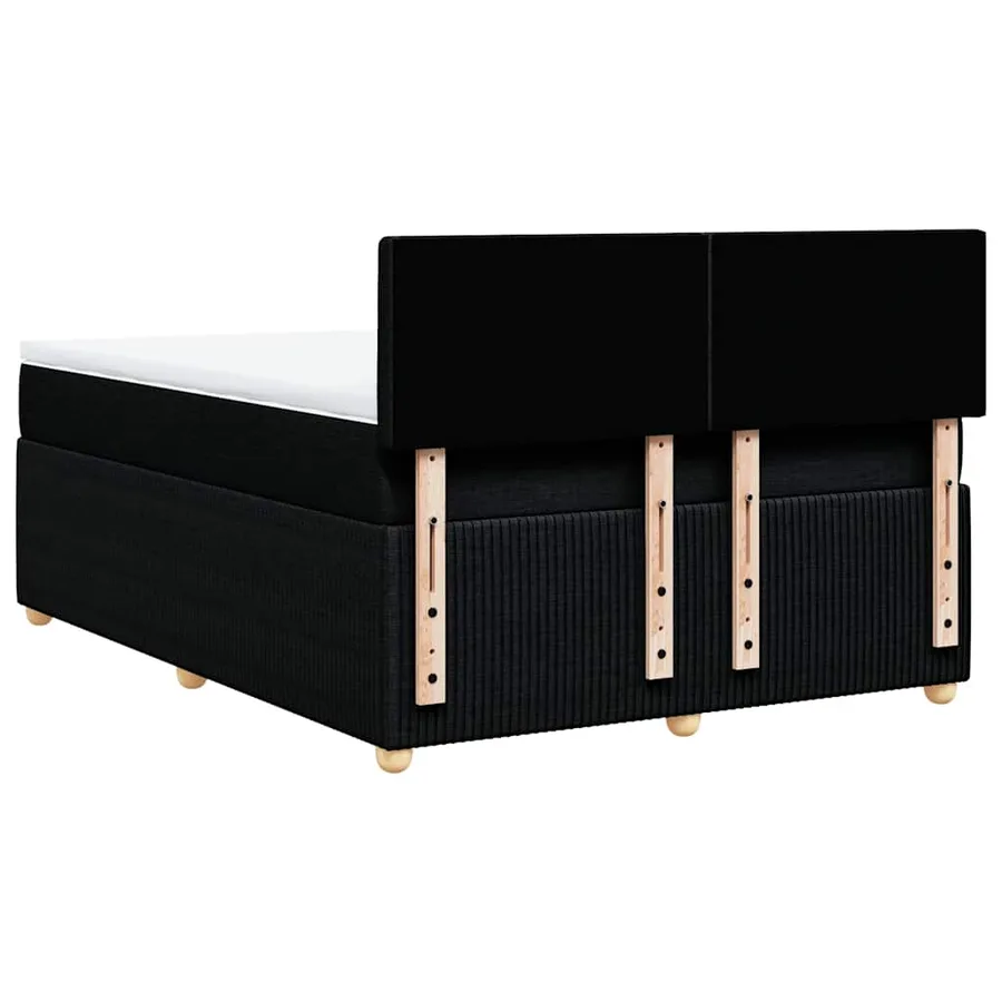Sommier à lattes de lit avec matelas Noir 140x190 cm Tissu - 8