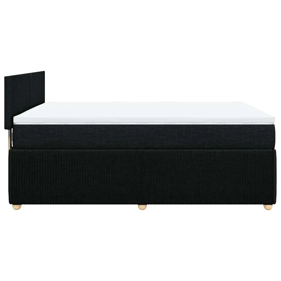Sommier à lattes de lit avec matelas Noir 140x190 cm Tissu - 7